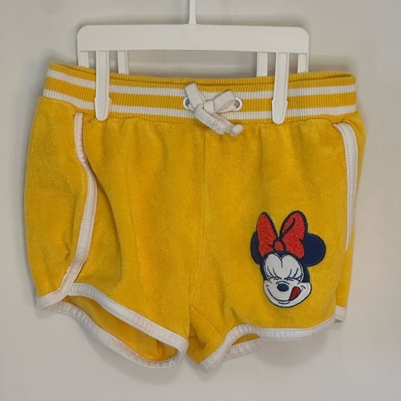 Disney Baby Minnie Mouse Summer Yellow French Terry Shorts Shirt size 12-18month - Picture 5 of 8
